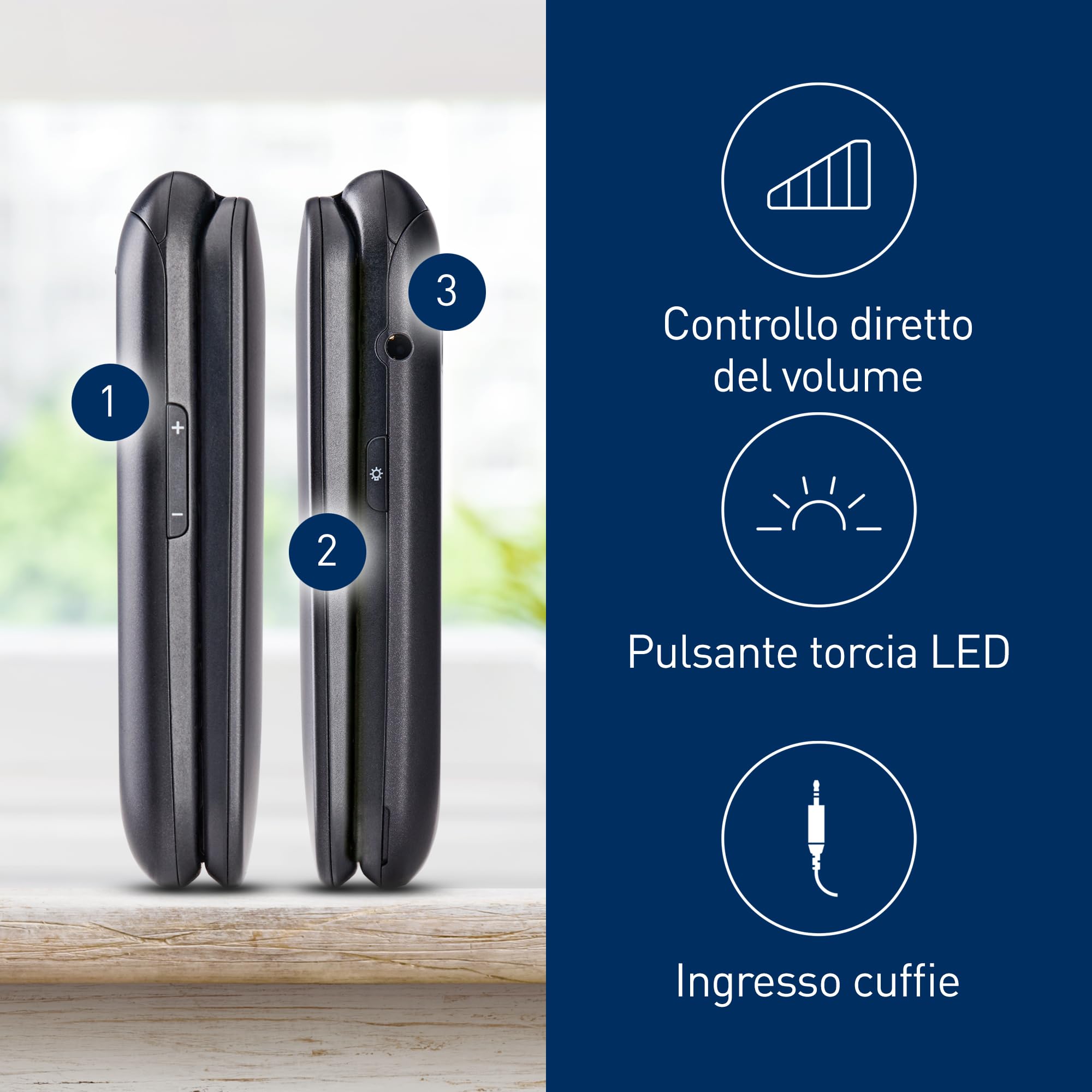 panasonic-kx-tu550exb-cellulare-4g-a-conchiglia-per-anziani-display-2-8-tasti-gr image 3