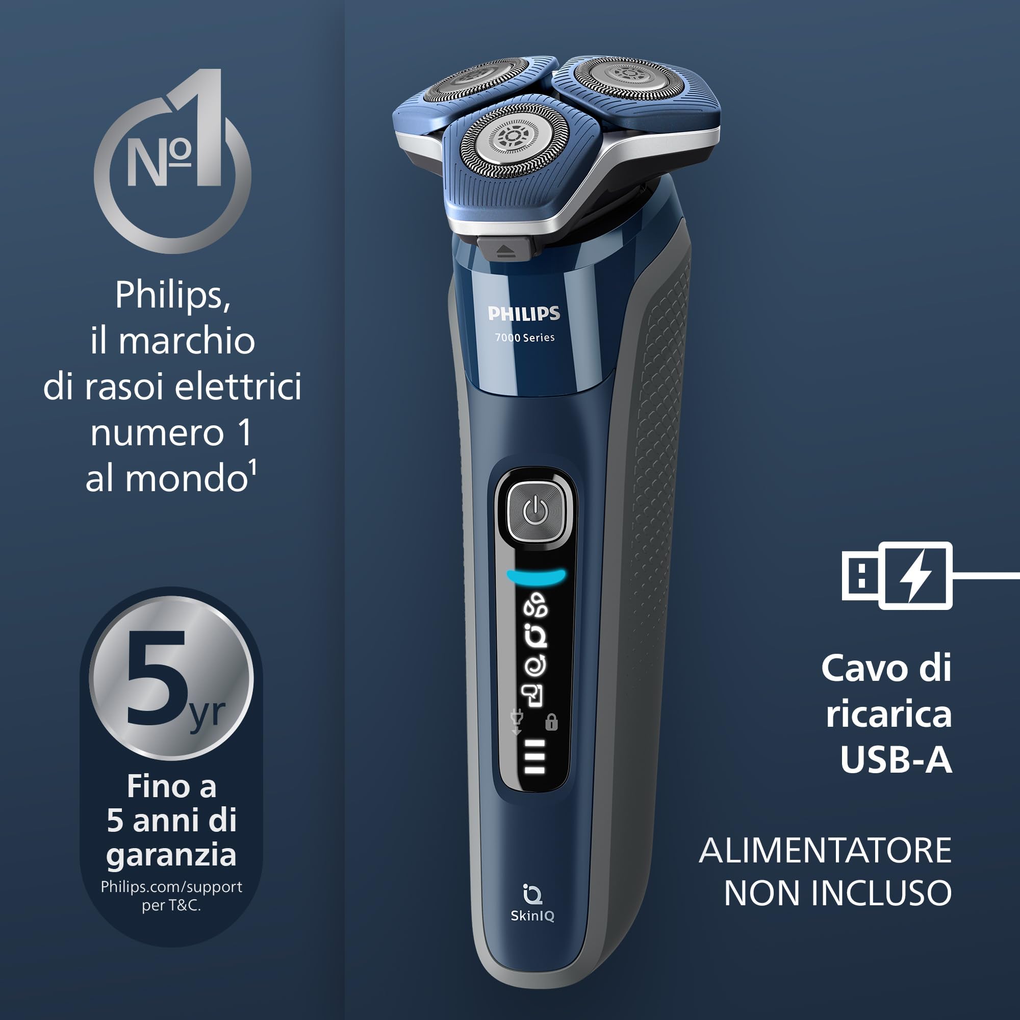 philips-shaver-series-7000-s7885-63-rasoio-elettrico-da-uomo-wet-dry-con-skiniq- image 4