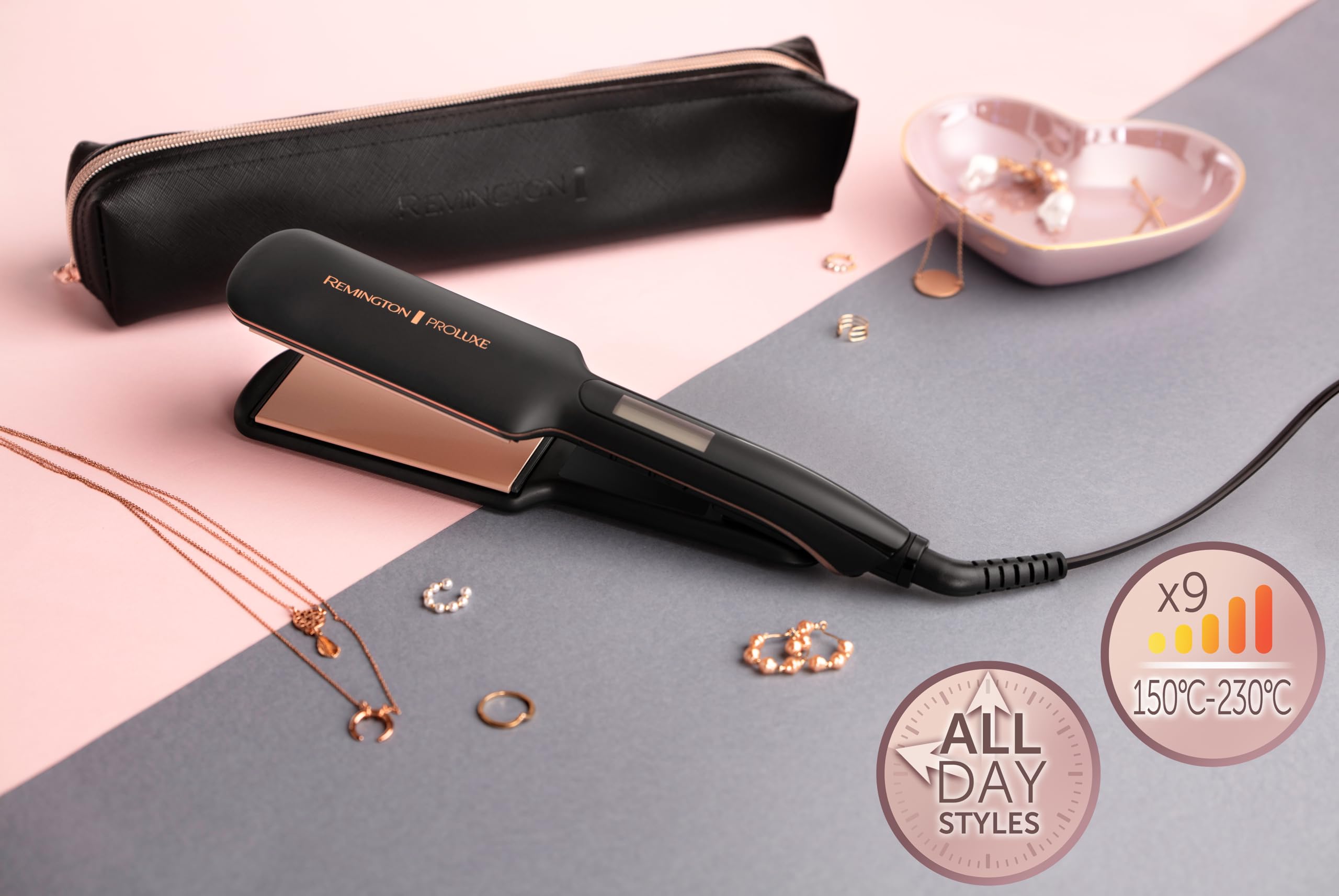 remington-proluxe-midnight-wide-plate-s9150b-piastra-per-capelli-con-piastre-lar image 2