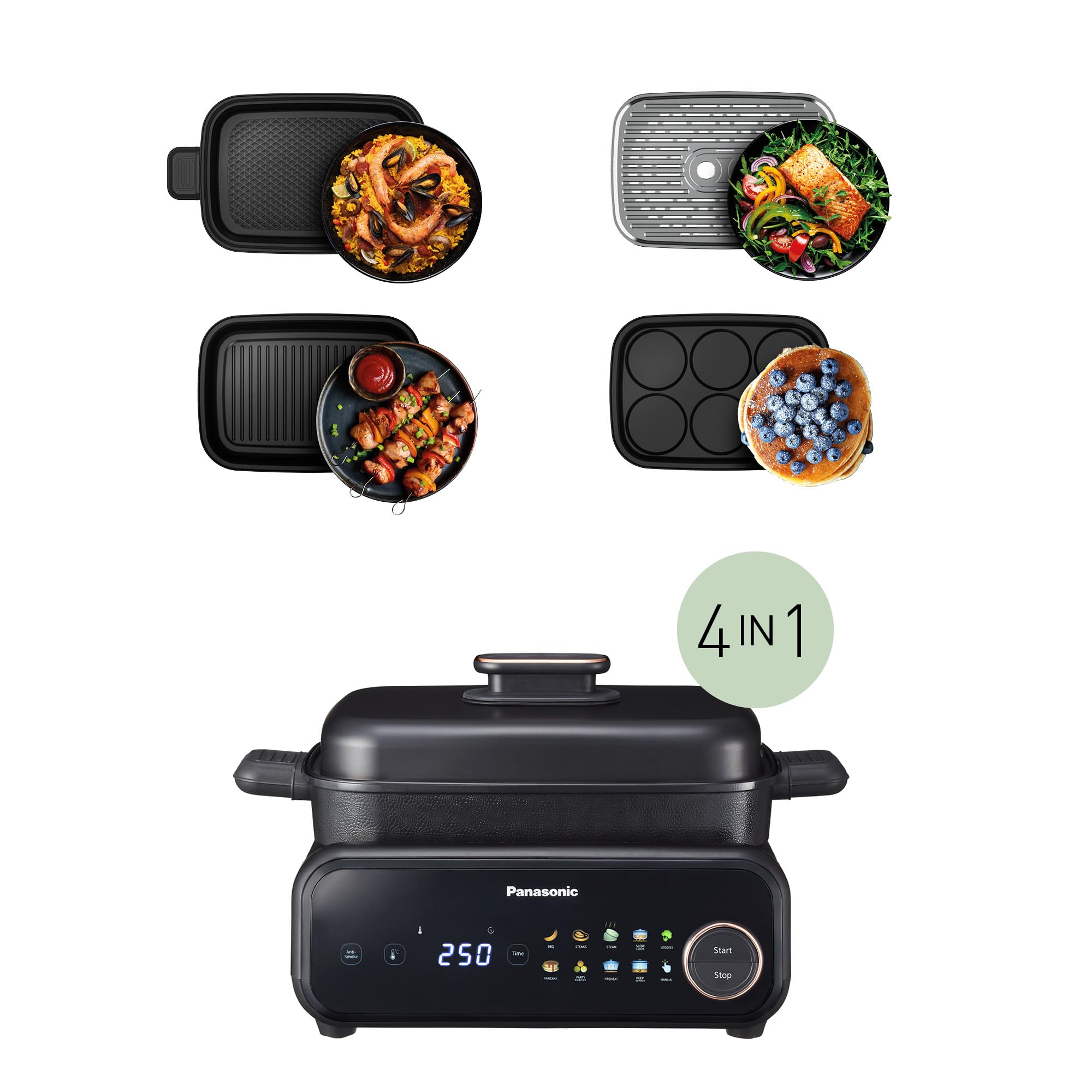 panasonic-nf-gm400-multi-cooker-elettrico-4-in-1-con-4-piastre-intercambiabili-g image 2