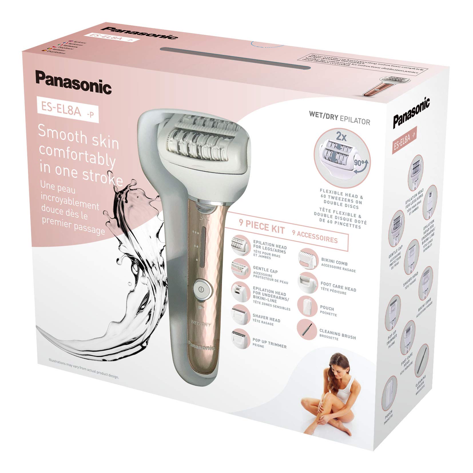 panasonic-es-el8a-p503-epilatore-wet-dry-con-accessorio-pedicure-testina-flessib image 4