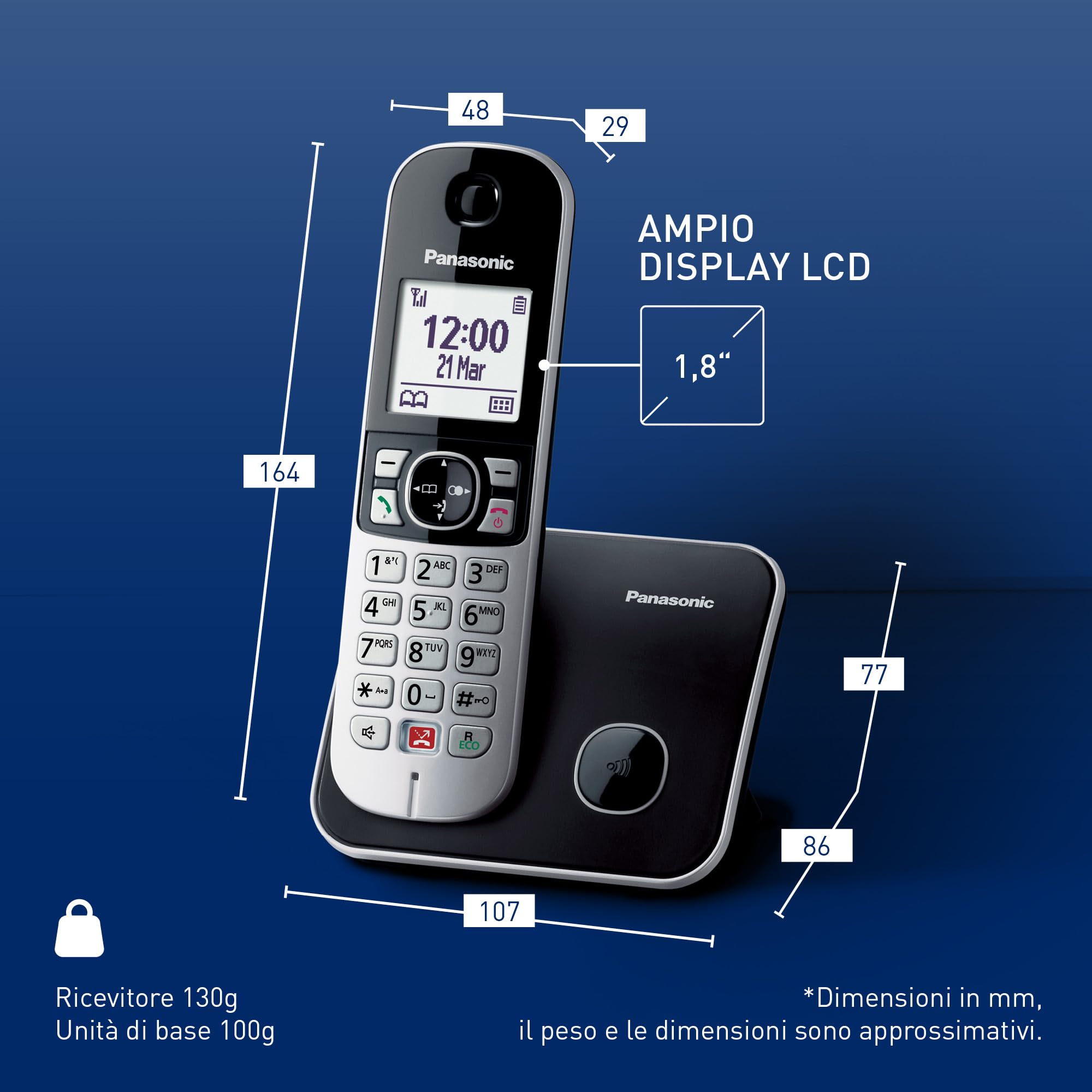 panasonic-kx-tg6851jtb-telefono-cordless-digitale-con-id-chiamante-blocco-chiama image 6
