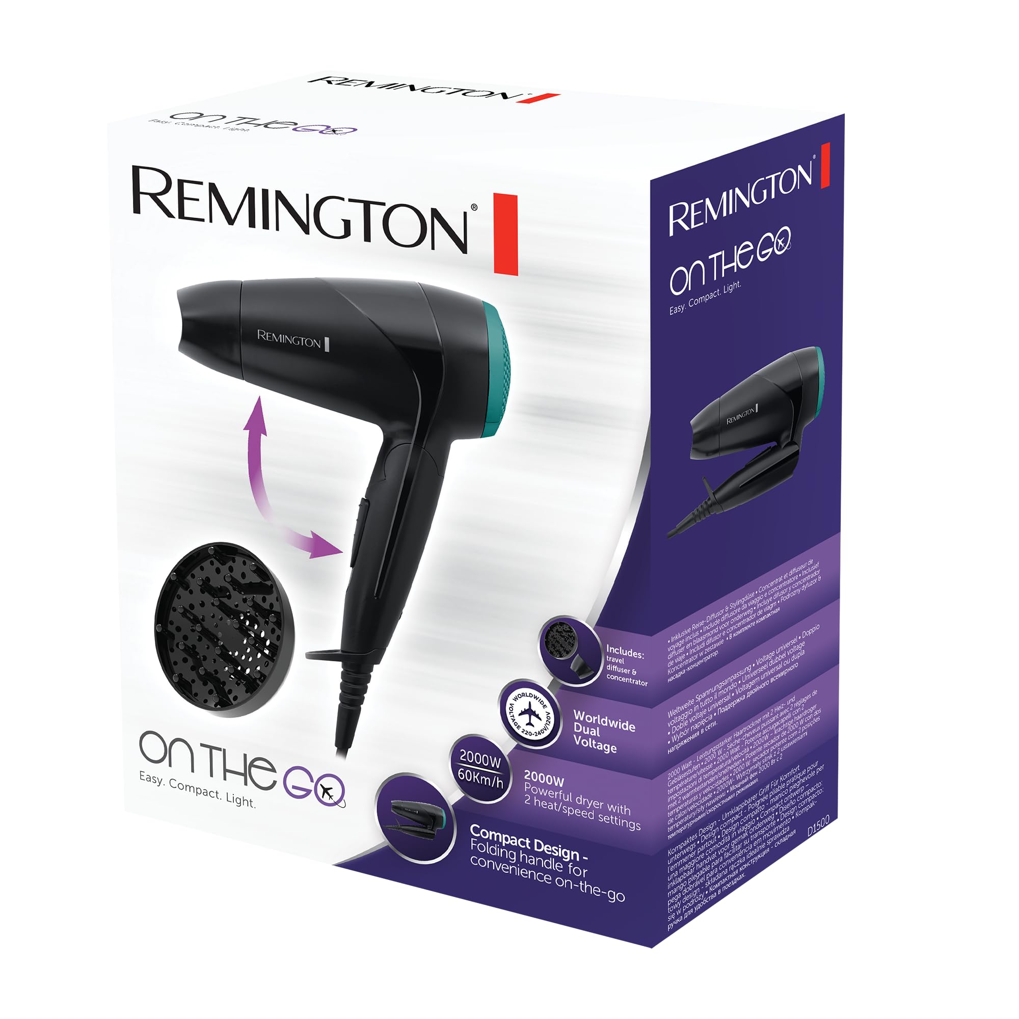 remington-d1500-on-the-go-asciugacapelli-da-viaggio-pieghevole-2000w-con-diffuso image 7