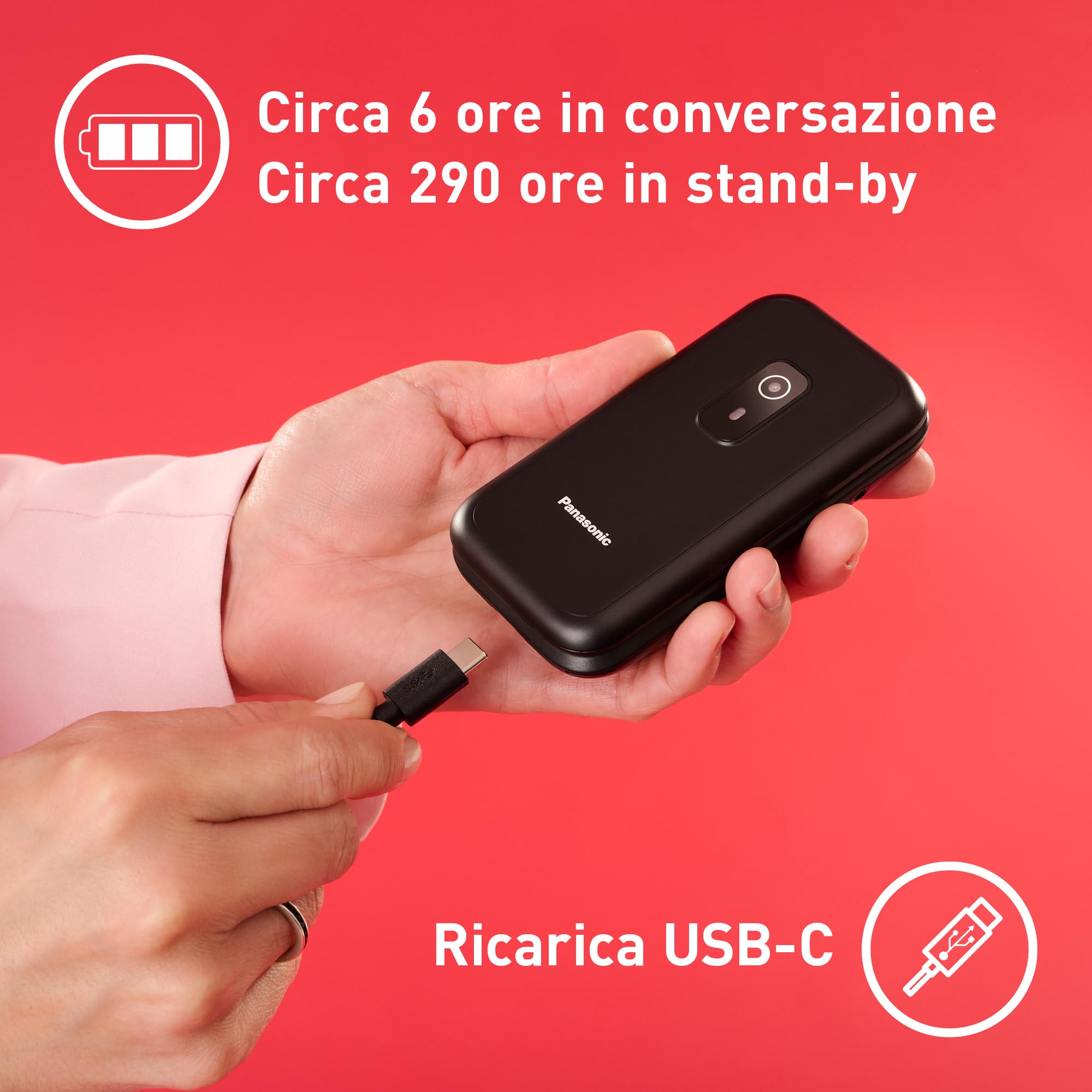 panasonic-kx-tf600-telefono-cellulare-4g-facile-con-volte-display-2-8-batteria-2 image 5