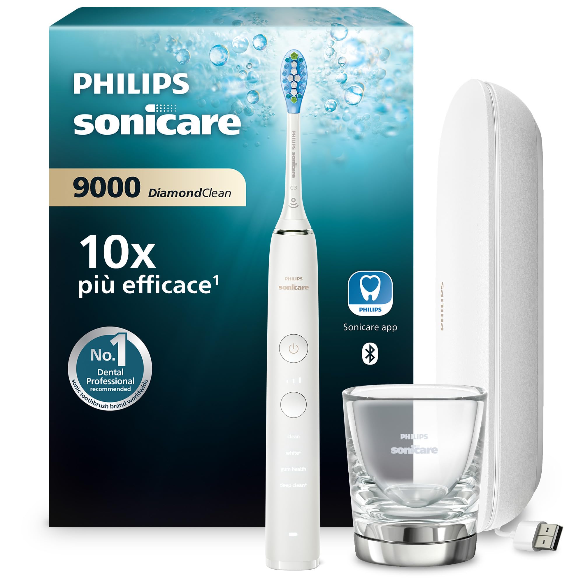 philips-sonicare-diamondclean-9000-spazzolino-elettrico-sonico-con-app-modello-h image 1