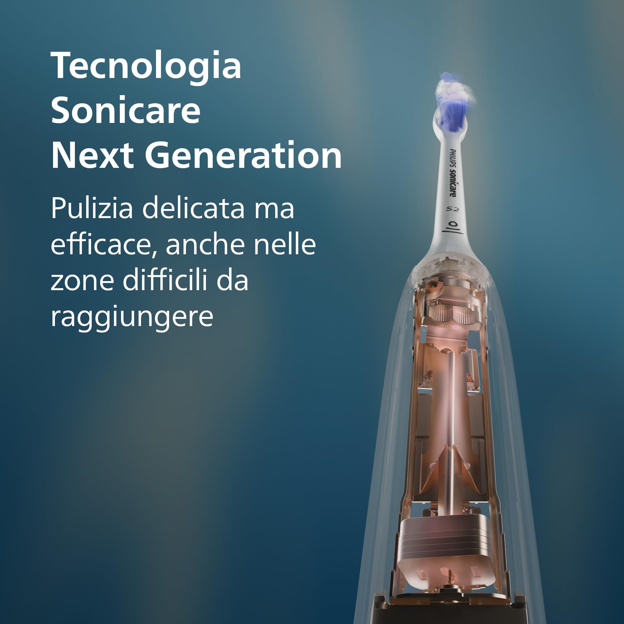 philips-sonicare-serie-6100-hx7403-07-spazzolino-elettrico-sonico-con-sensore-di image 2