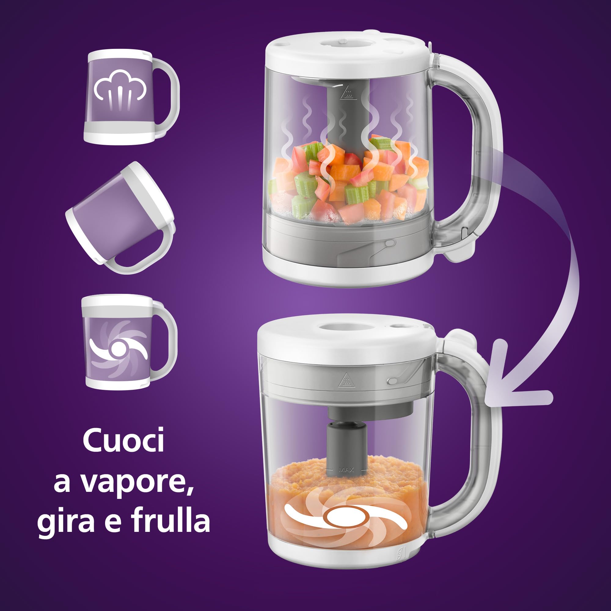 philips-avent-scf883-20-easypappa-steamer-blender-4-in-1-per-pappe-con-20-vasett image 3