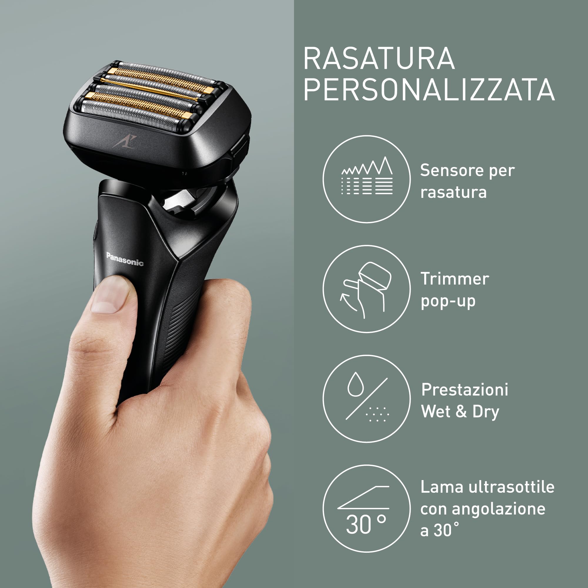 panasonic-series-900-es-ls6a-rasoio-elettrico-da-uomo-a-6-lame-wet-dry-con-senso image 4