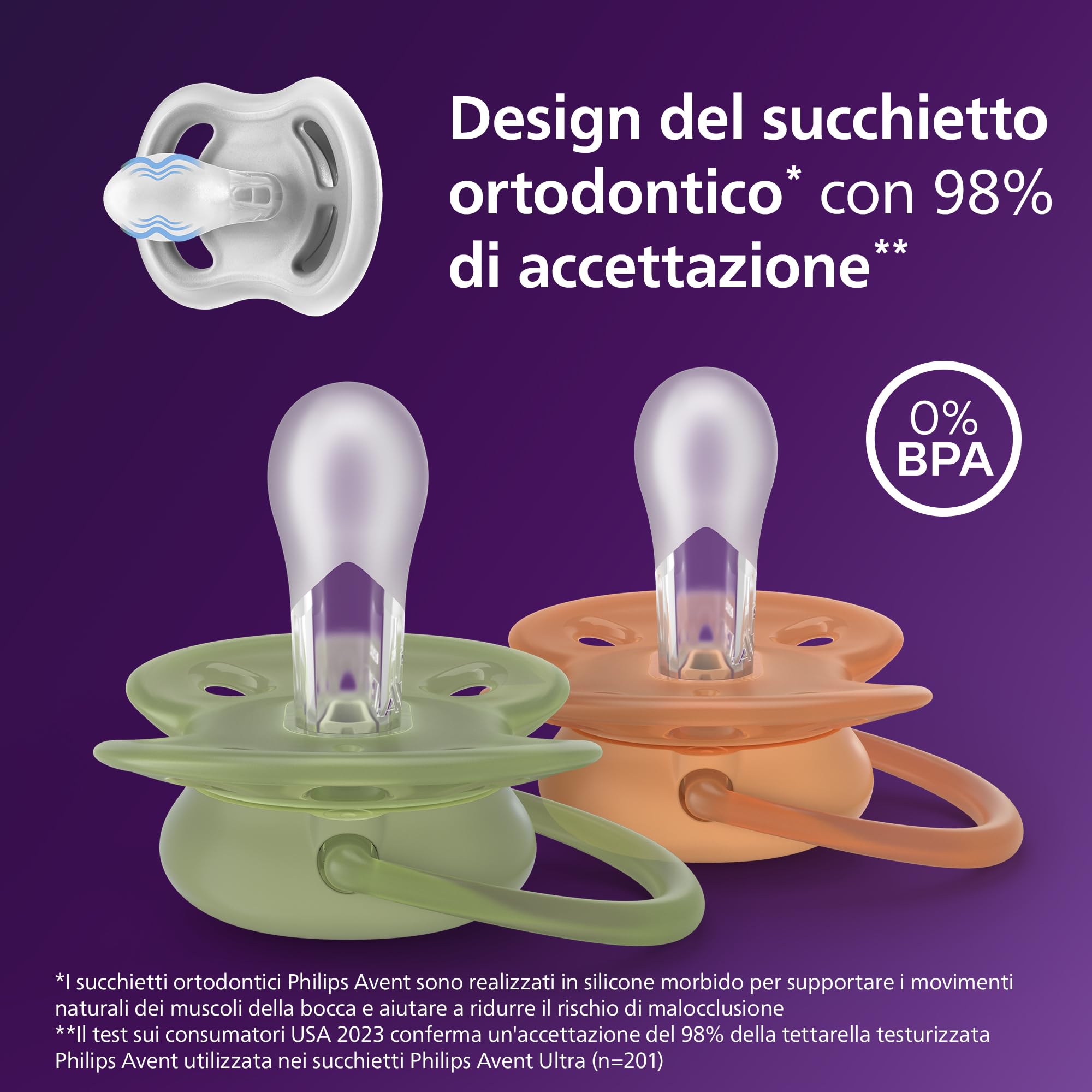 philips-avent-ultra-soft-scf093-07-ciuccio-ortodontico-0-18-mesi-con-scudo-fless image 3