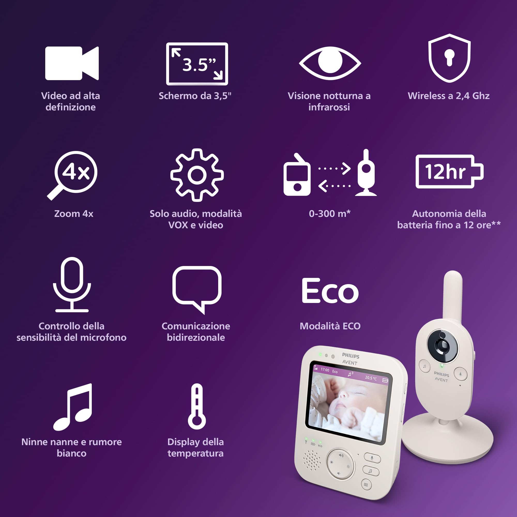philips-avent-scd891-26-baby-monitor-video-premium-display-3-5-visione-notturna- image 3
