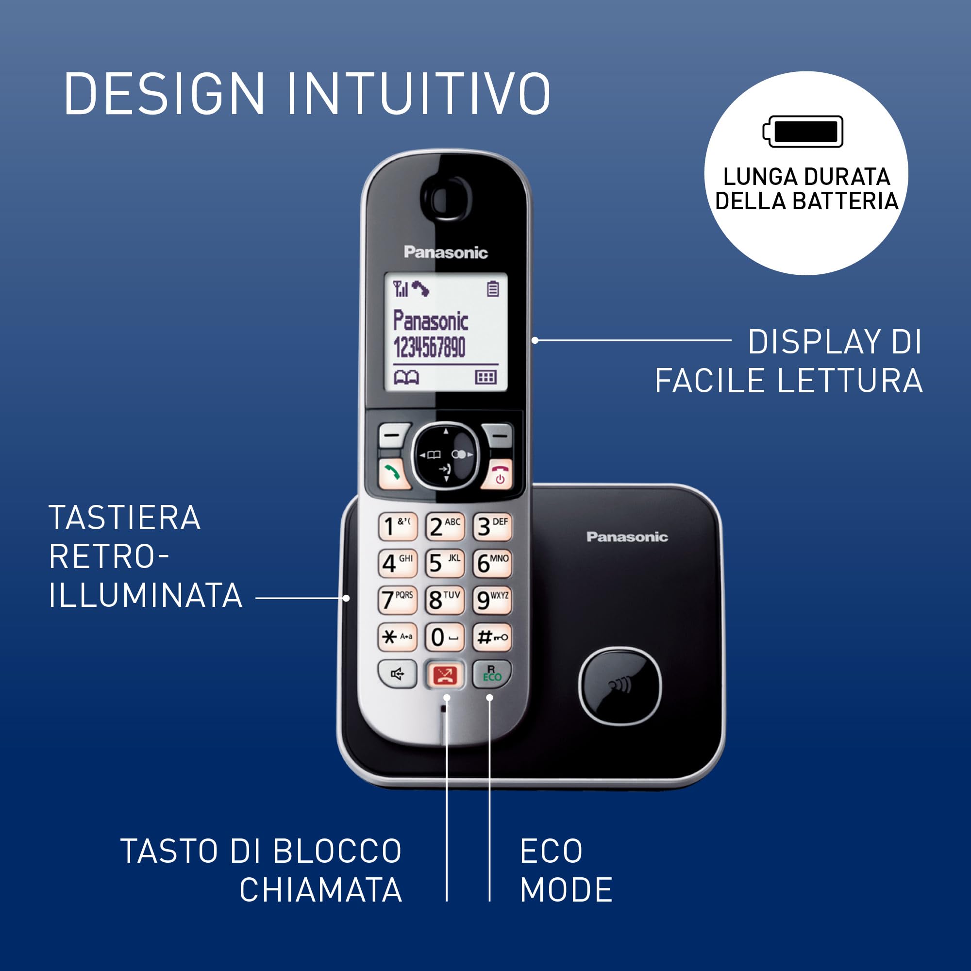 panasonic-kx-tg6851jtb-telefono-cordless-digitale-con-id-chiamante-blocco-chiama image 2
