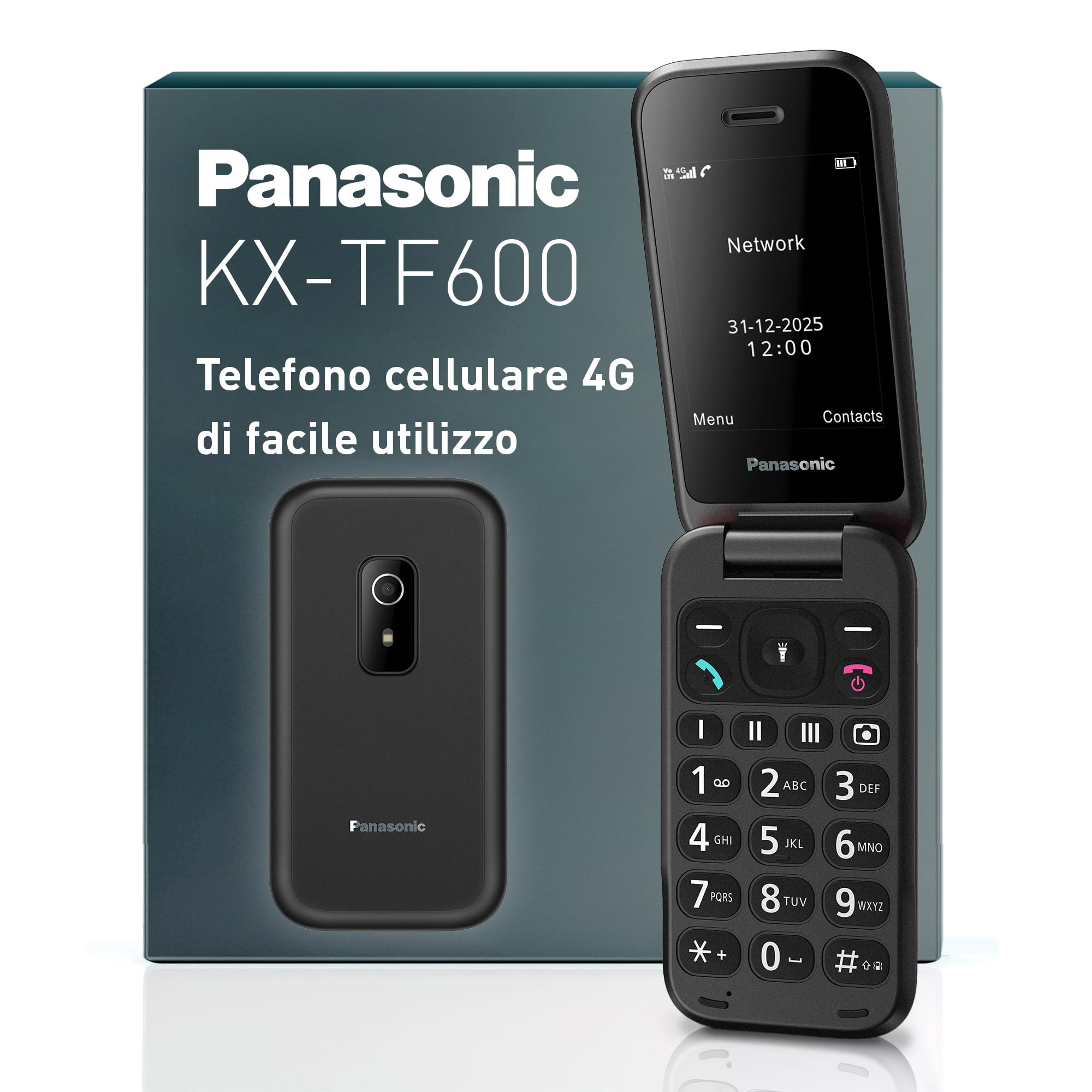 panasonic-kx-tf600-telefono-cellulare-4g-facile-con-volte-display-2-8-batteria-2 image 2