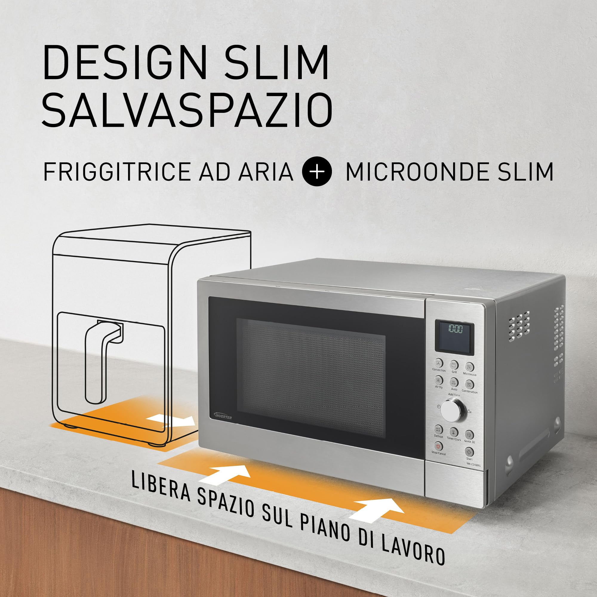 panasonic-nn-cd58rsepg-forno-a-microonde-combinato-4in1-da-27-l-con-airfryer-inv image 5