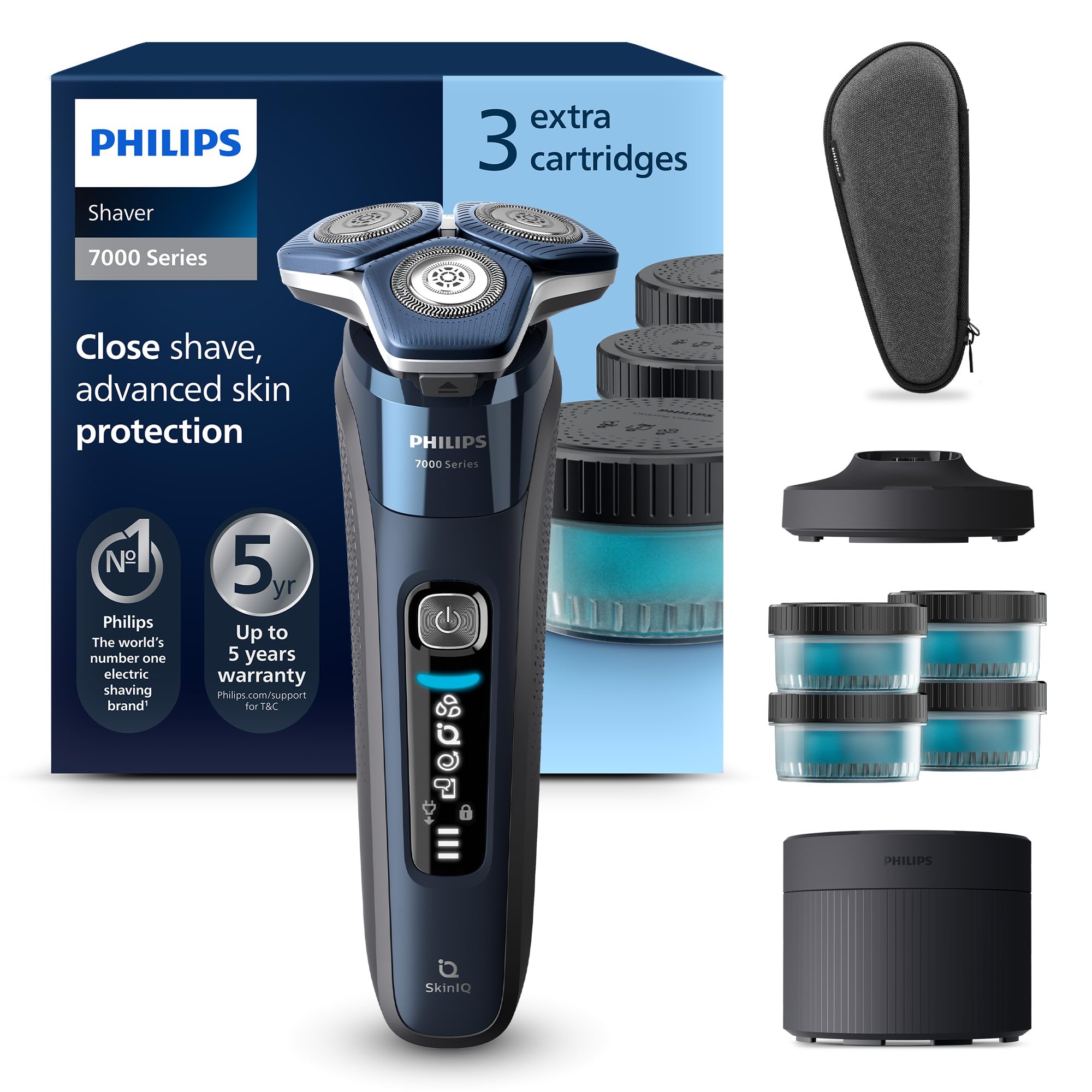 philips-shaver-series-7000-s7885-63-rasoio-elettrico-da-uomo-wet-dry-con-skiniq- image 1