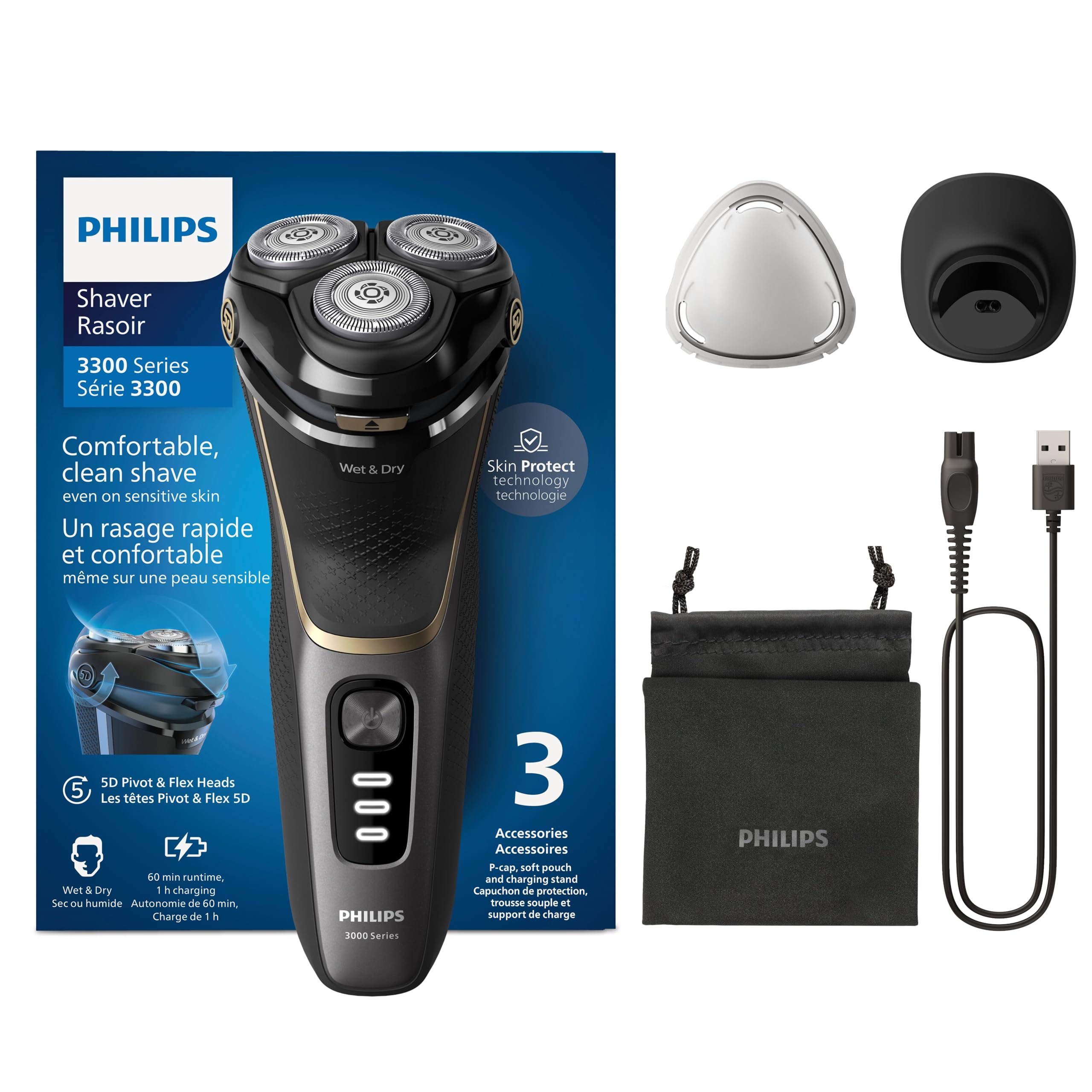 philips-serie-3000-s3342-13-rasoio-elettrico-wet-dry-per-uomo-con-tecnologia-ski image 1