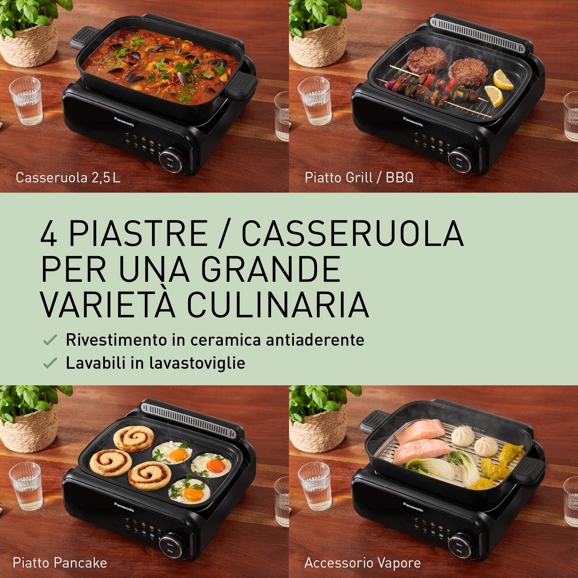 panasonic-nf-gm400-multi-cooker-elettrico-4-in-1-con-4-piastre-intercambiabili-g image 5