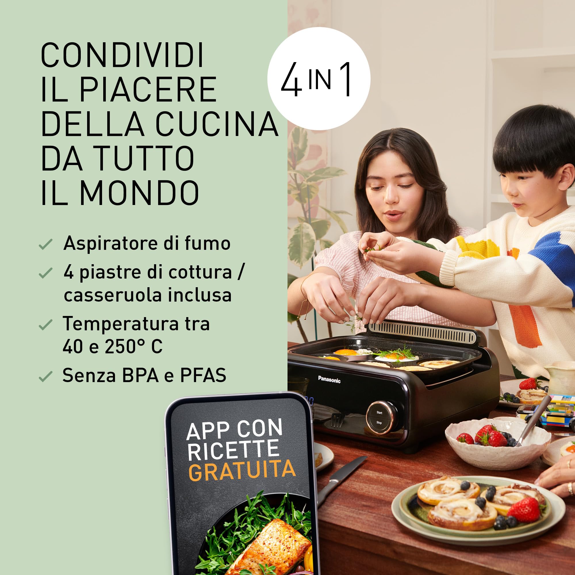 panasonic-nf-gm400-multi-cooker-elettrico-4-in-1-con-4-piastre-intercambiabili-g image 4