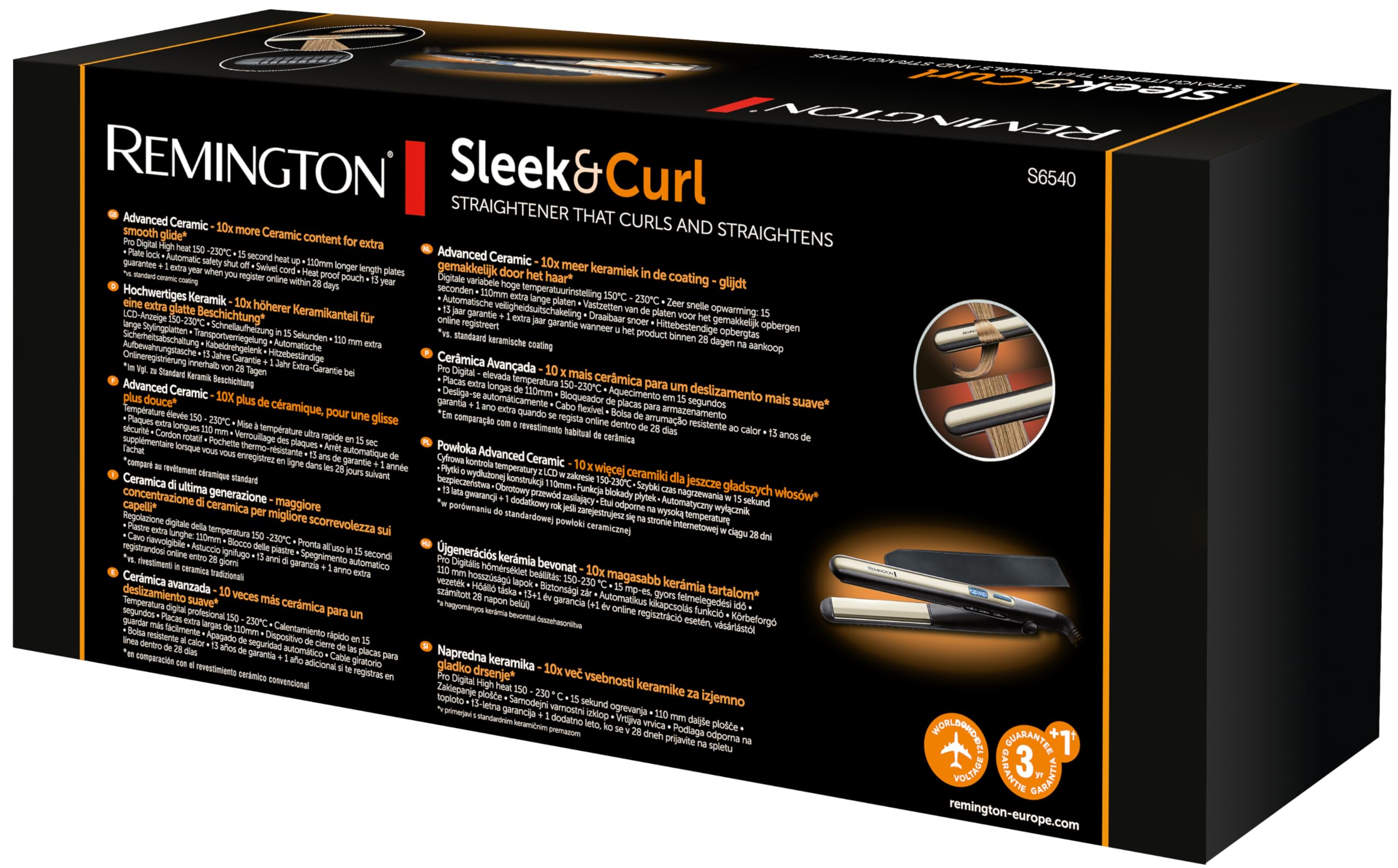 remington-sleek-curl-s6500-piastra-per-capelli-2-in-1-per-lisciare-e-creare-ricc image 8