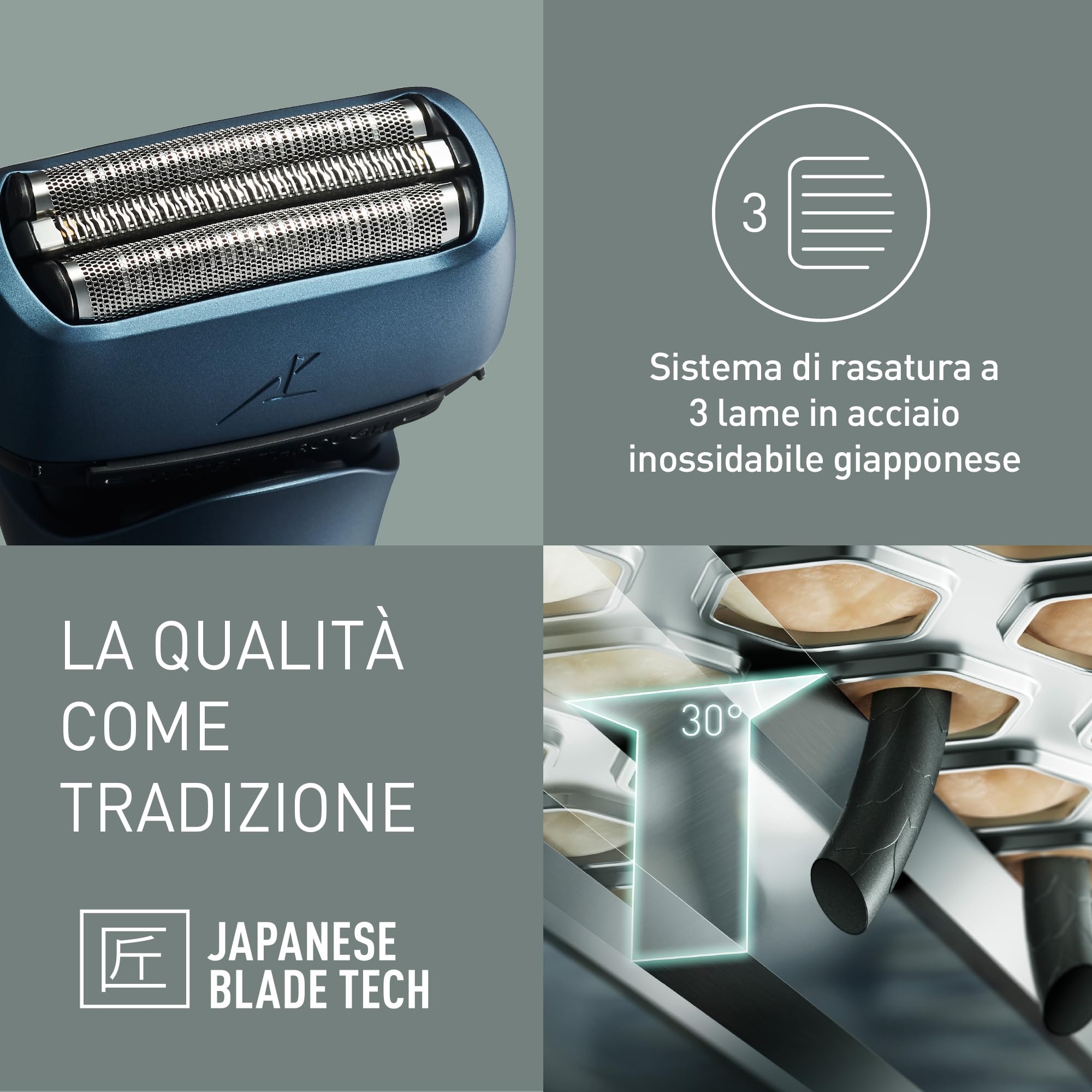 panasonic-series-700-es-alt4b-rasoio-elettrico-da-uomo-a-3-lame-wet-dry-con-sens image 2