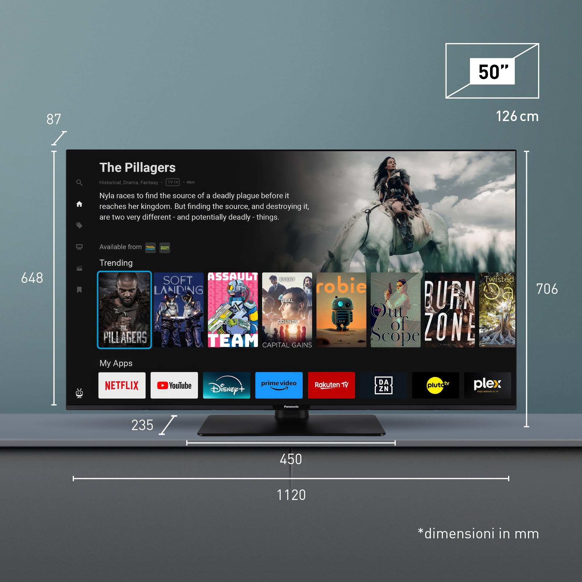 panasonic-tb-50w61aezc-serie-w61-smart-tv-led-4k-ultra-hd-50-pollici-tivo-dolby- image 6