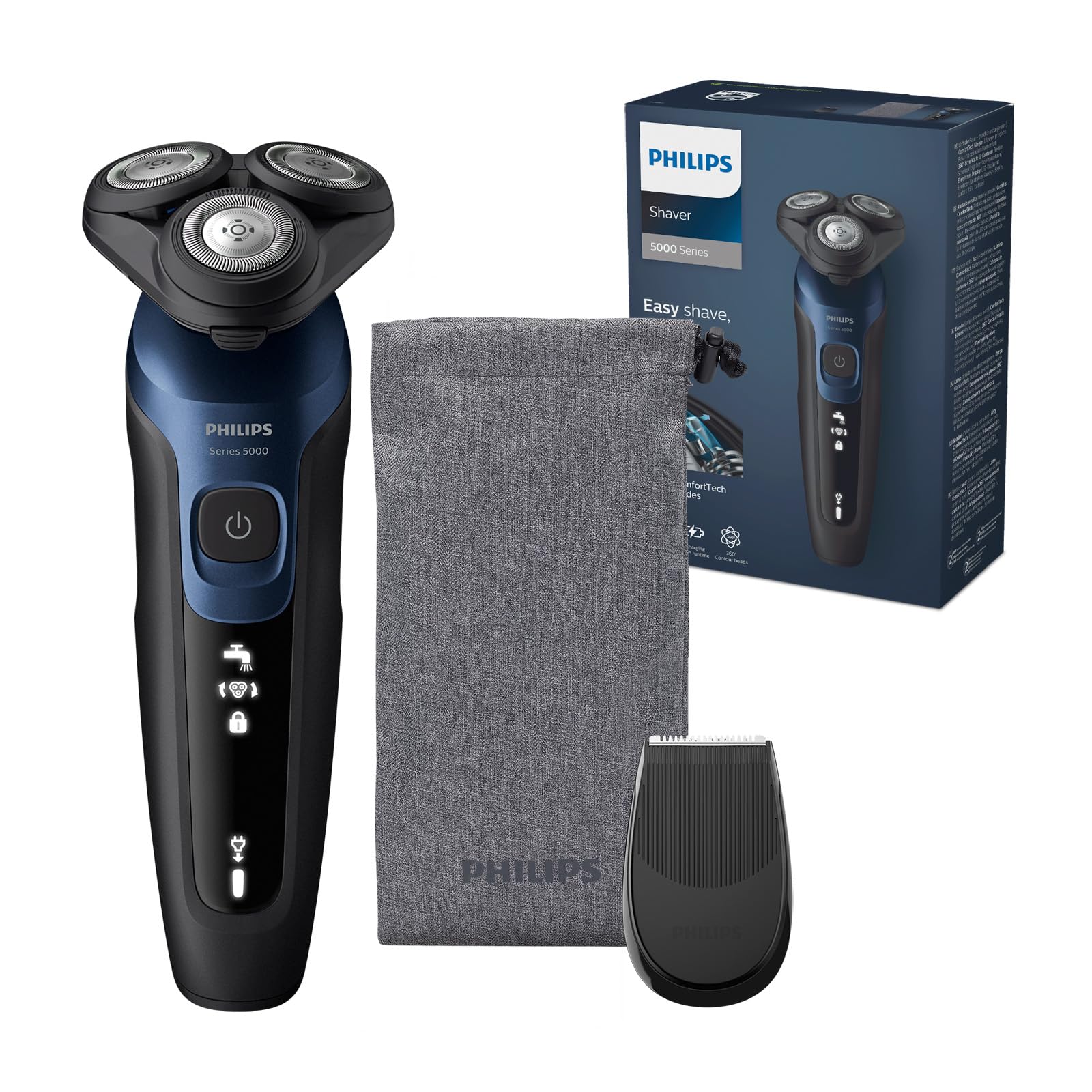 philips-serie-5000-s5465-18-rasoio-elettrico-wet-dry-da-uomo-blu-metallizzato-co image 1