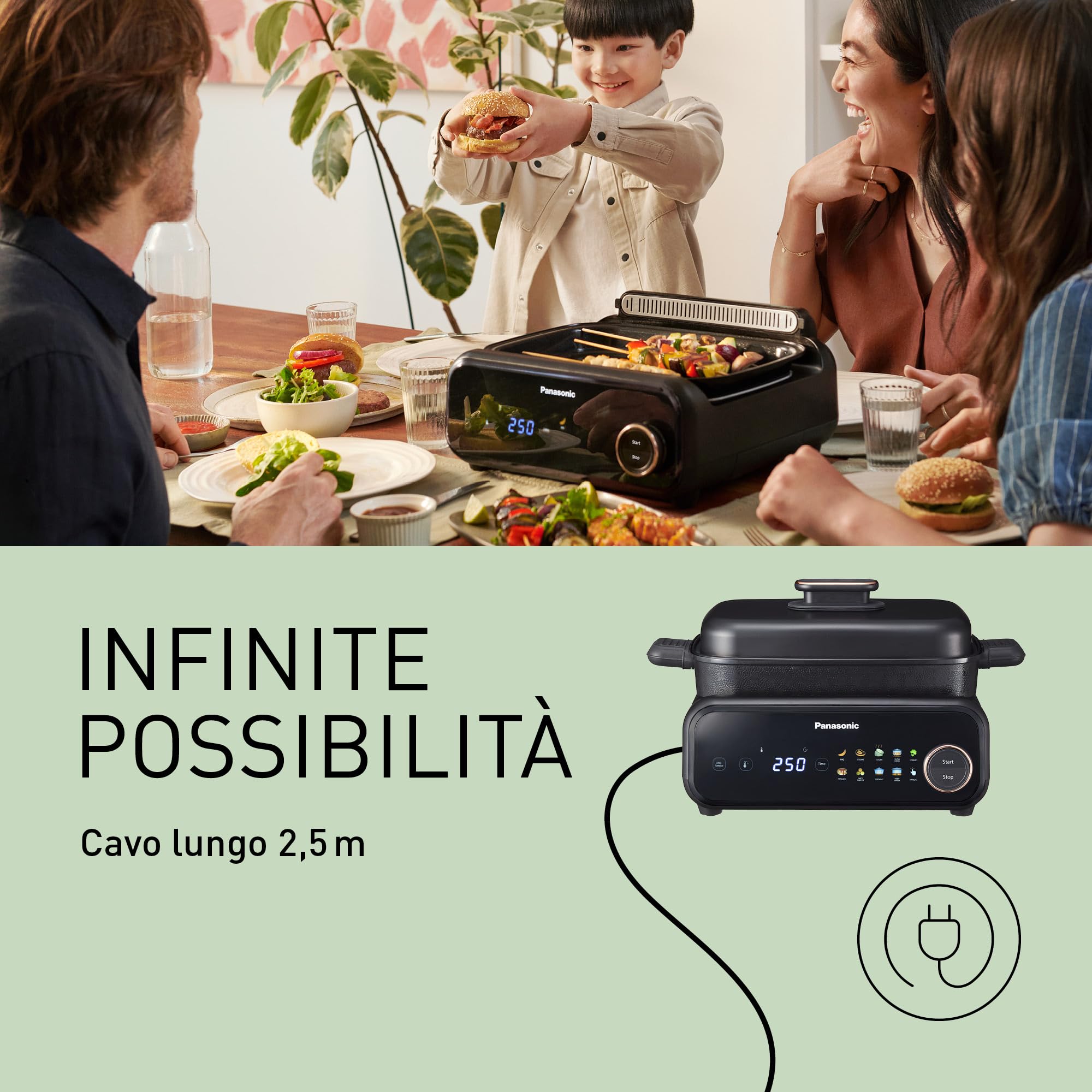 panasonic-nf-gm400-multi-cooker-elettrico-4-in-1-con-4-piastre-intercambiabili-g image 6