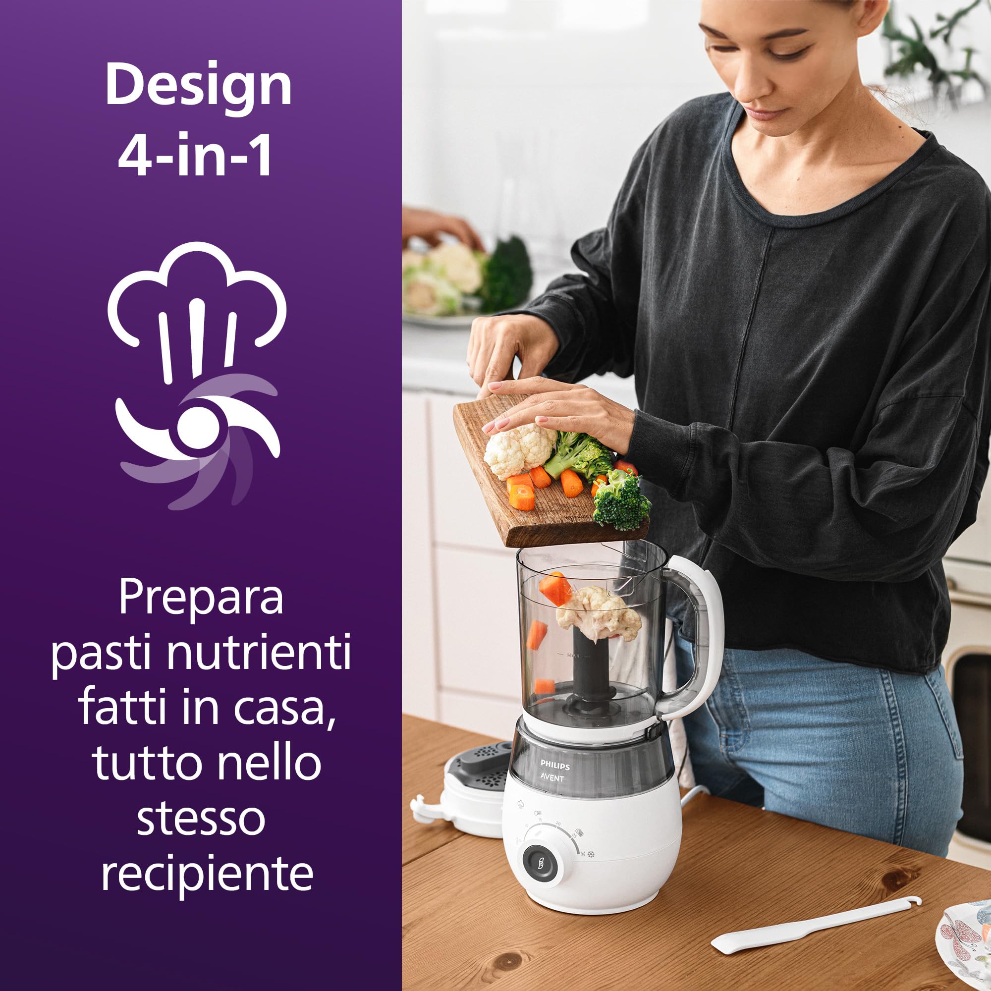 philips-avent-scf883-20-easypappa-steamer-blender-4-in-1-per-pappe-con-20-vasett image 2